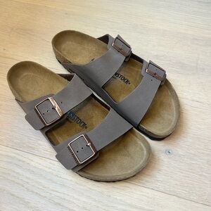 Birkenstock Arizona Birkibuc Mocca Men’s Slide Sandals, US 10, EU 43